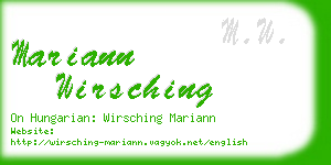 mariann wirsching business card